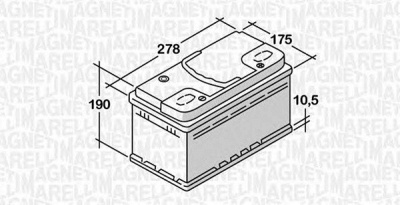 MAGNETI MARELLI 068074068010 -  Стартерная аккумуляторная батарея